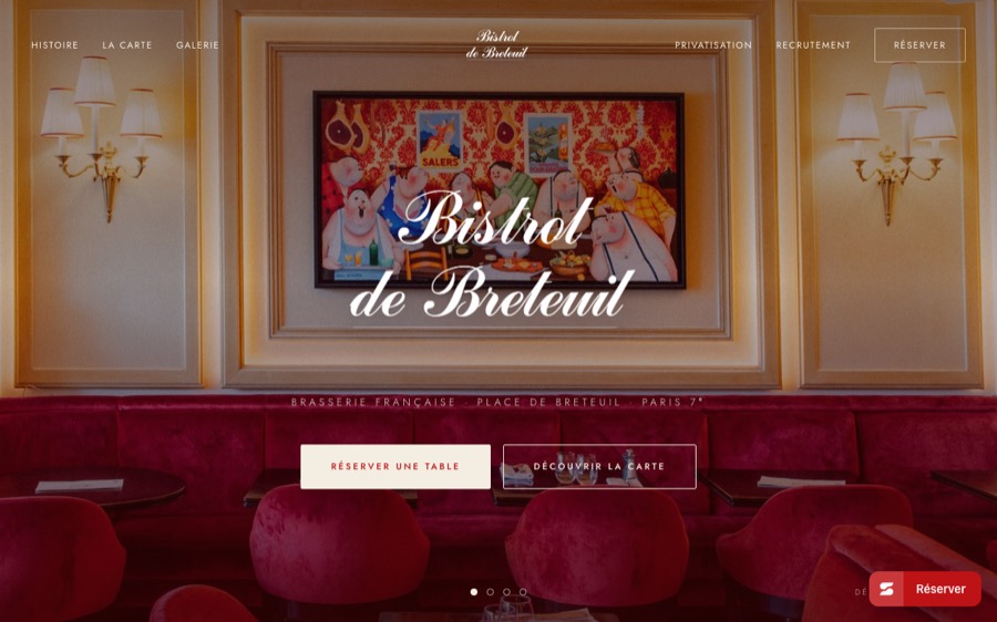 Aperçu du site web du Bistrot de Breteuil à Paris créé par Softbird