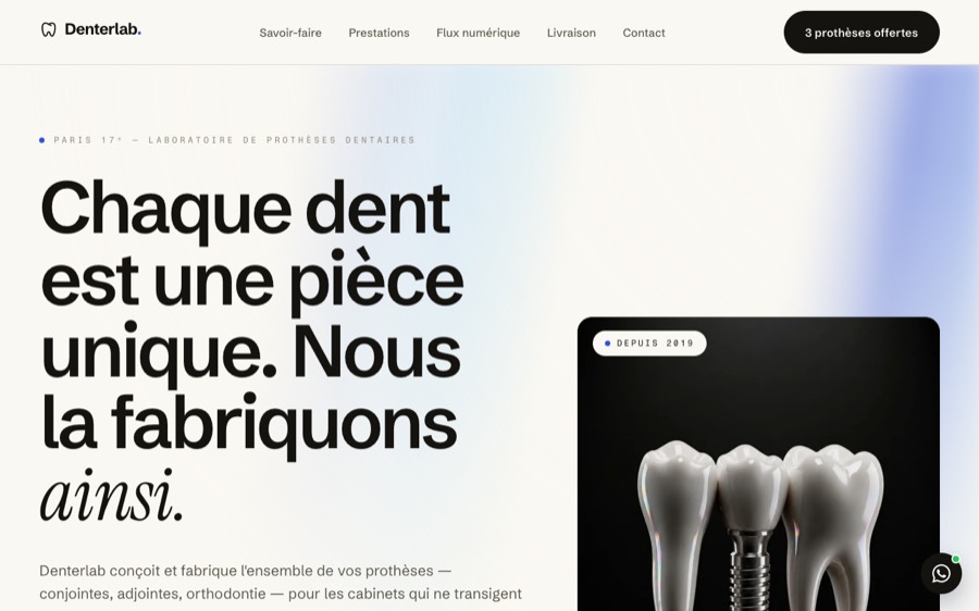 Site Denterlab par Softbird