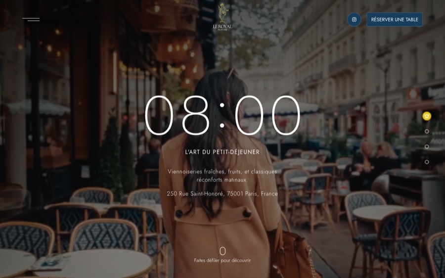 Aperçu du site web de Brasserie Le Royal à Paris créé par Softbird