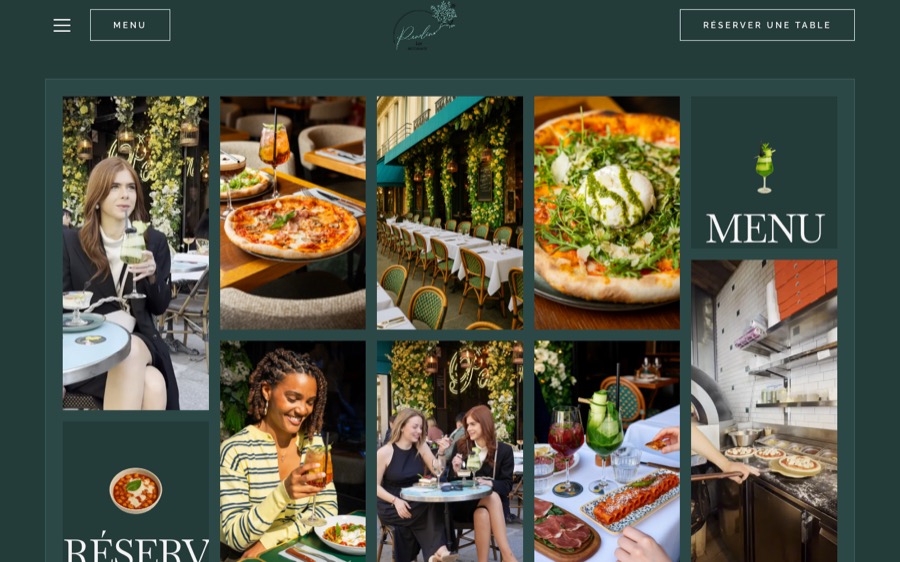 Aperçu du site web du restaurant italien Pendino à Paris créé par Softbird